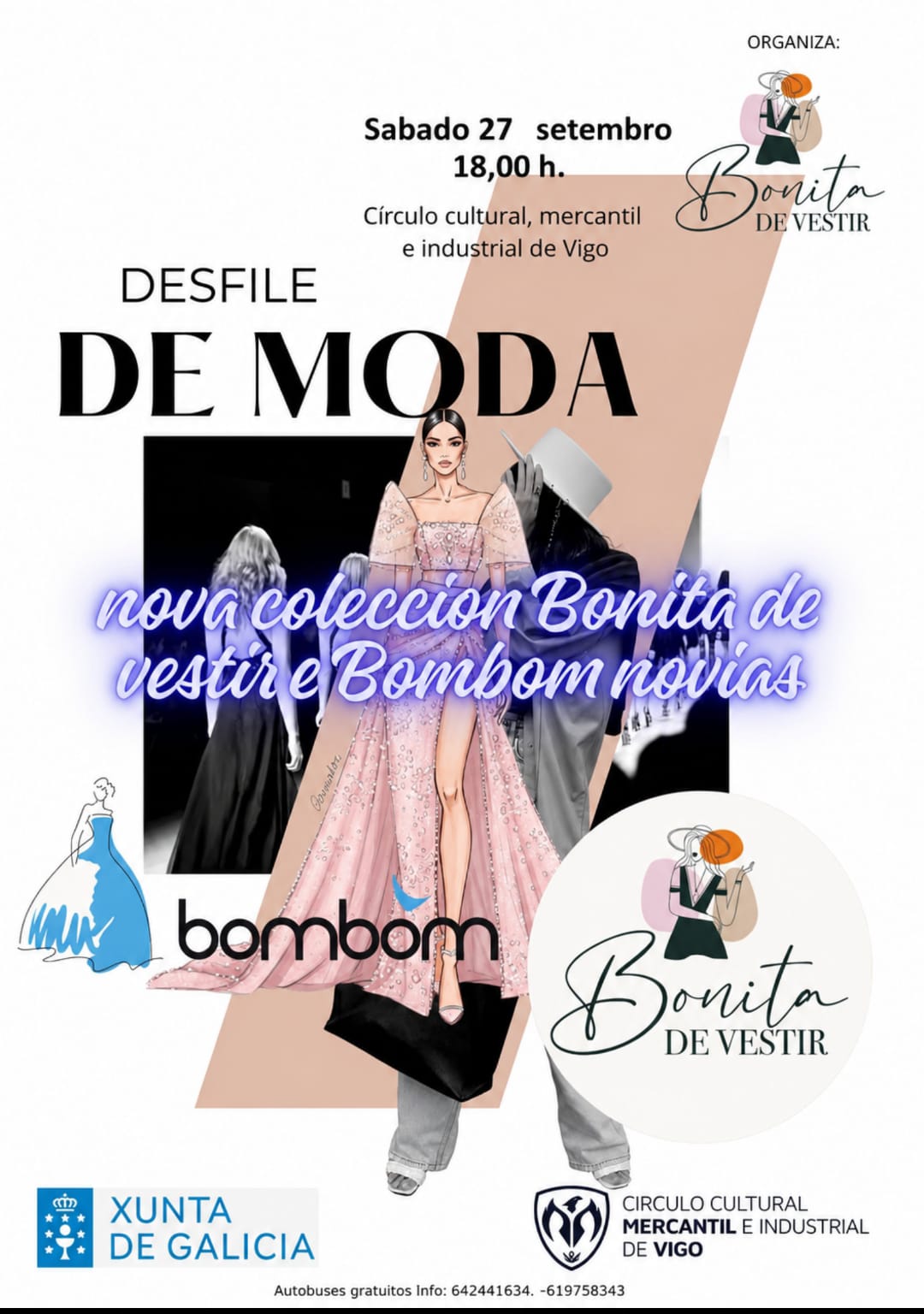 Cartel del Desfile de Moda en el Círculo Cultural Mercantil e Industrial de Vigo
